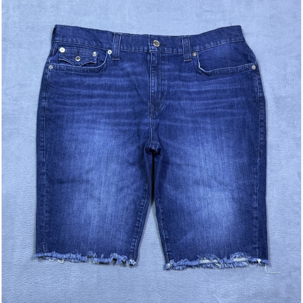 True Religion Shorts Mens 38 RICKY Denim 13" Inseam Modern USA Biker Normcore